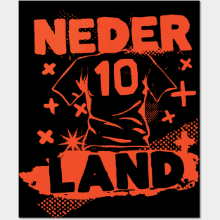 Vintage Netherlands Football // Retro Grunge Dutch Soccer Posters and Art